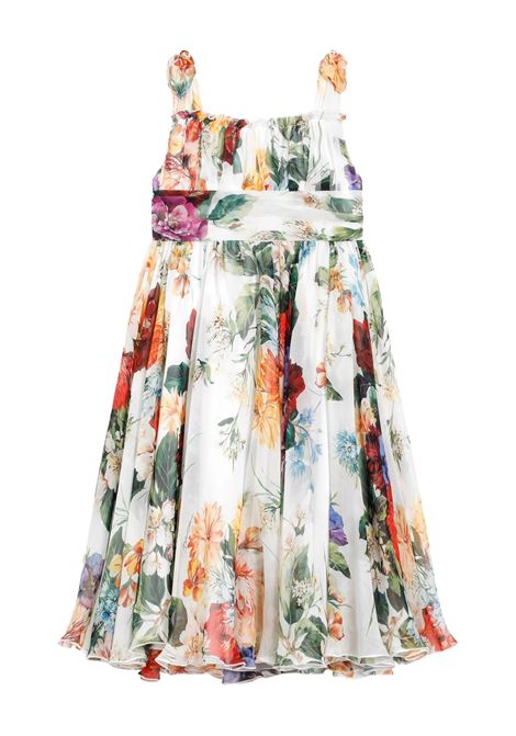 Chiffon Dress with Floral Print DOLCE & GABBANA KIDS | L54DK0-IS1ZEHA5PC